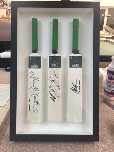 Framing Example - Signed Cricket Bats